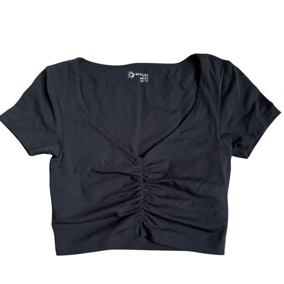 aerie Tops - Aerie Real Me Ruched Crop Top-XXS